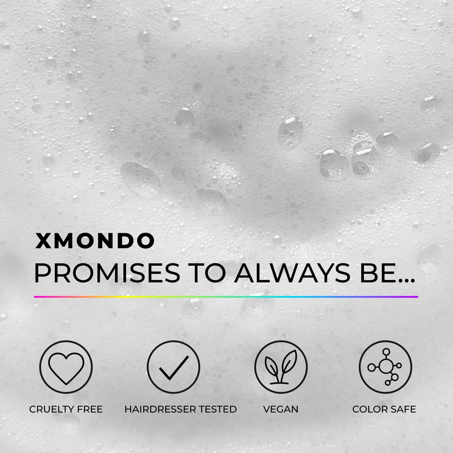 XMONDO label ingredients view showing vegan and cruelty-free formula benefit