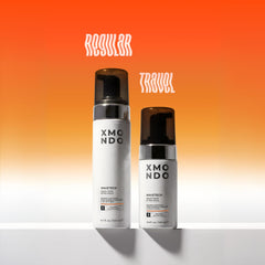 XMONDO pump detail highlighting easy dispensing and mess-free application benefit