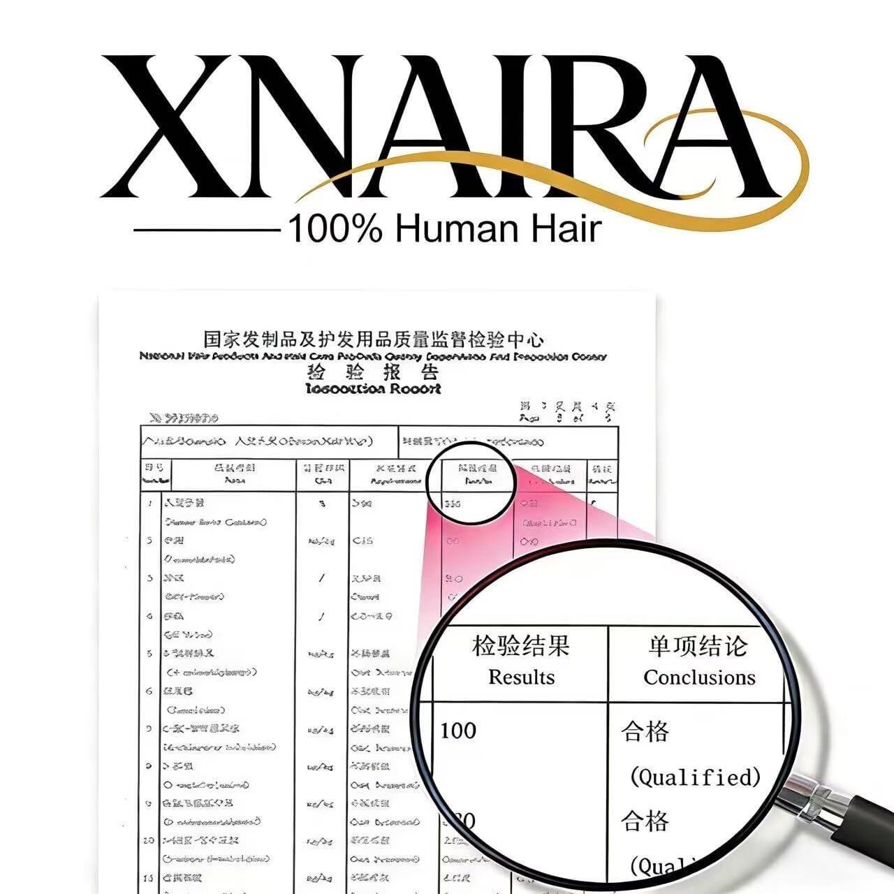 XNAIRA wig on mannequin showing 18-inch length for accurate size comparison