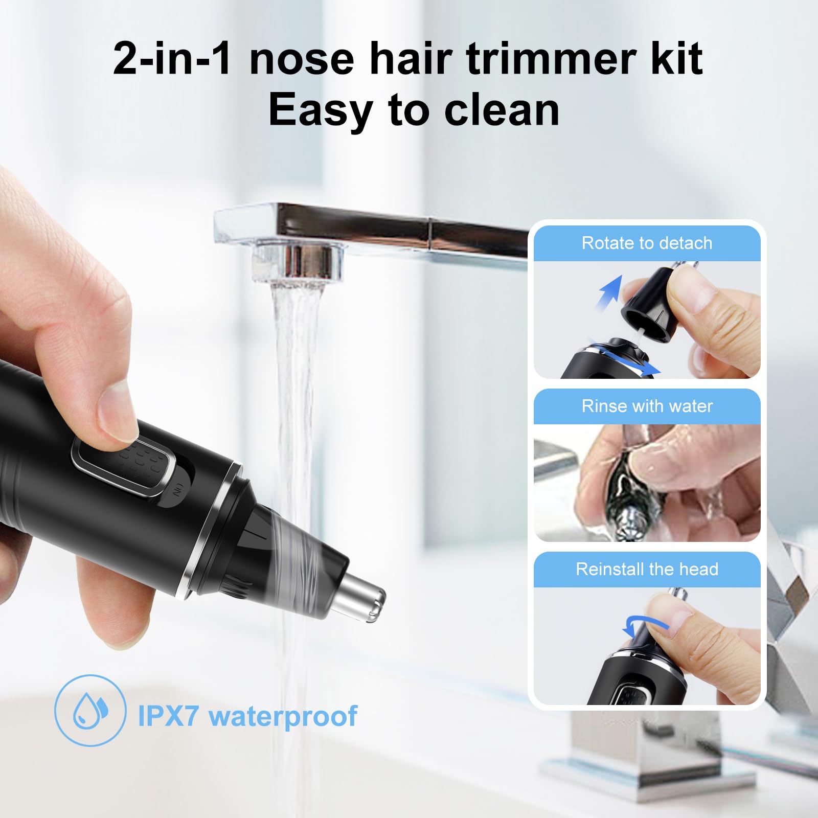 XOOMRSCP rinsed under water demonstrating waterproof cleaning ease