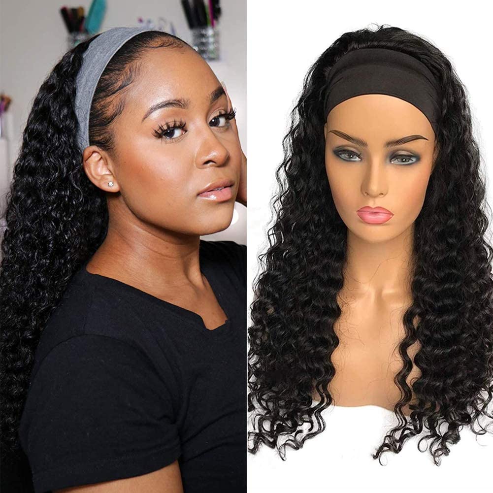 XSY front view deep wave wig showing full 24-inch waves and natural 1B tone