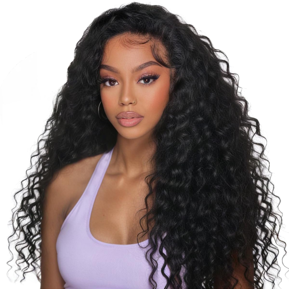 XSY half wig front view showing natural hairline and instant fullness