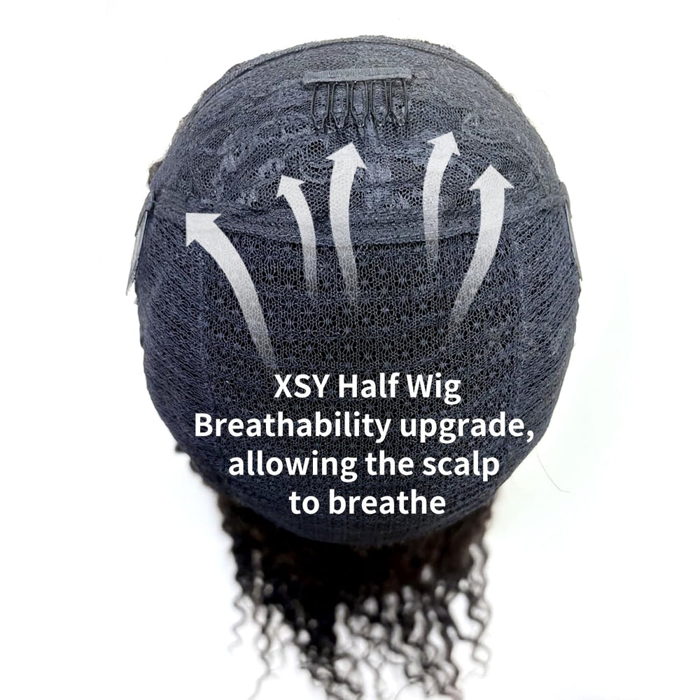 XSY half wig worn as headband style for quick fashionable look