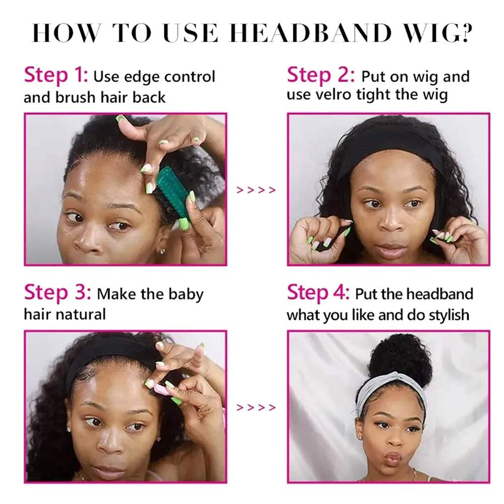 XSY packaging open with wig cap, headband, and eyelashes included for ready wear