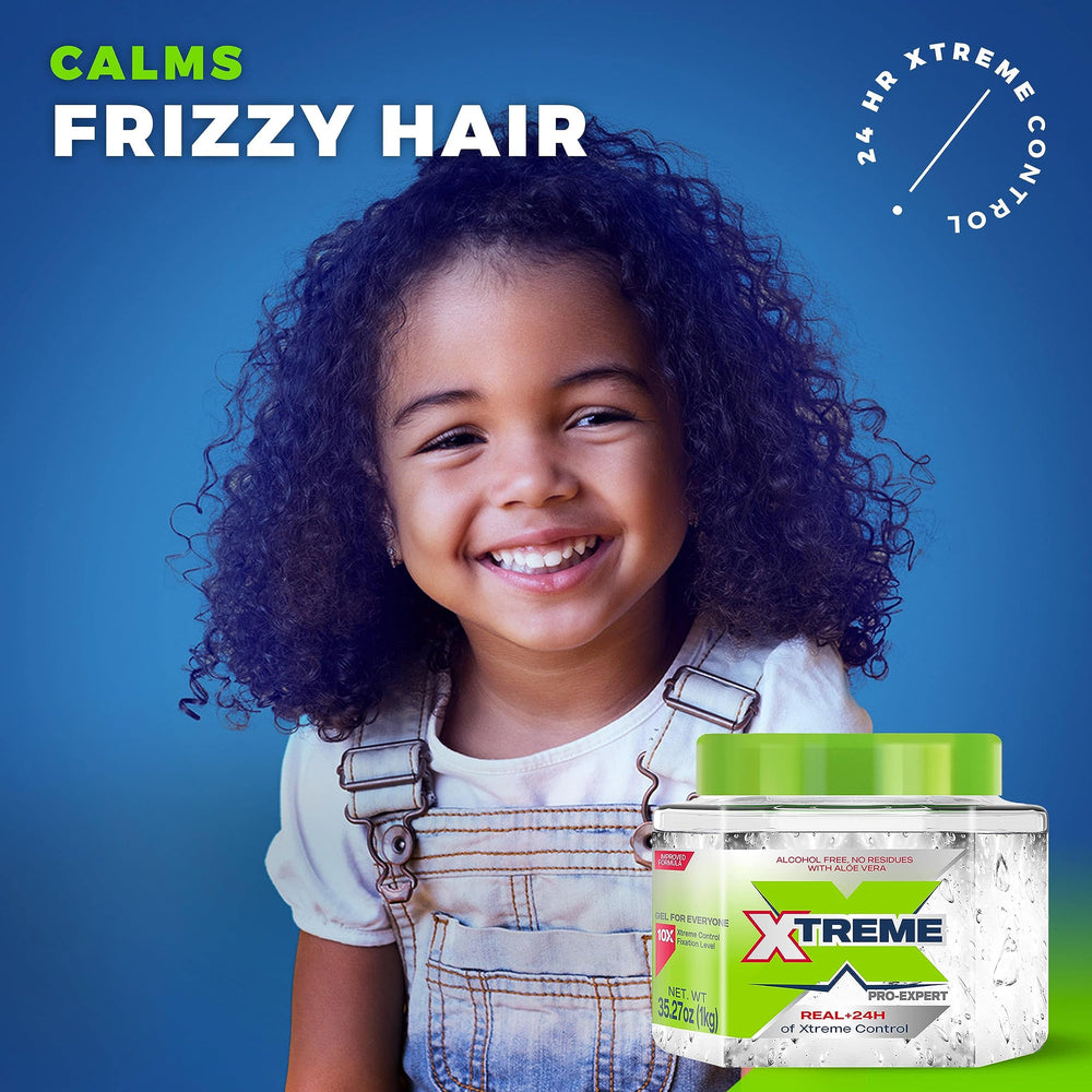 Xtreme before and after hair showing control and added shine benefit