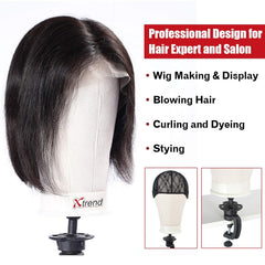 XTREND mannequin wearing wig on stand for styling and display benefit