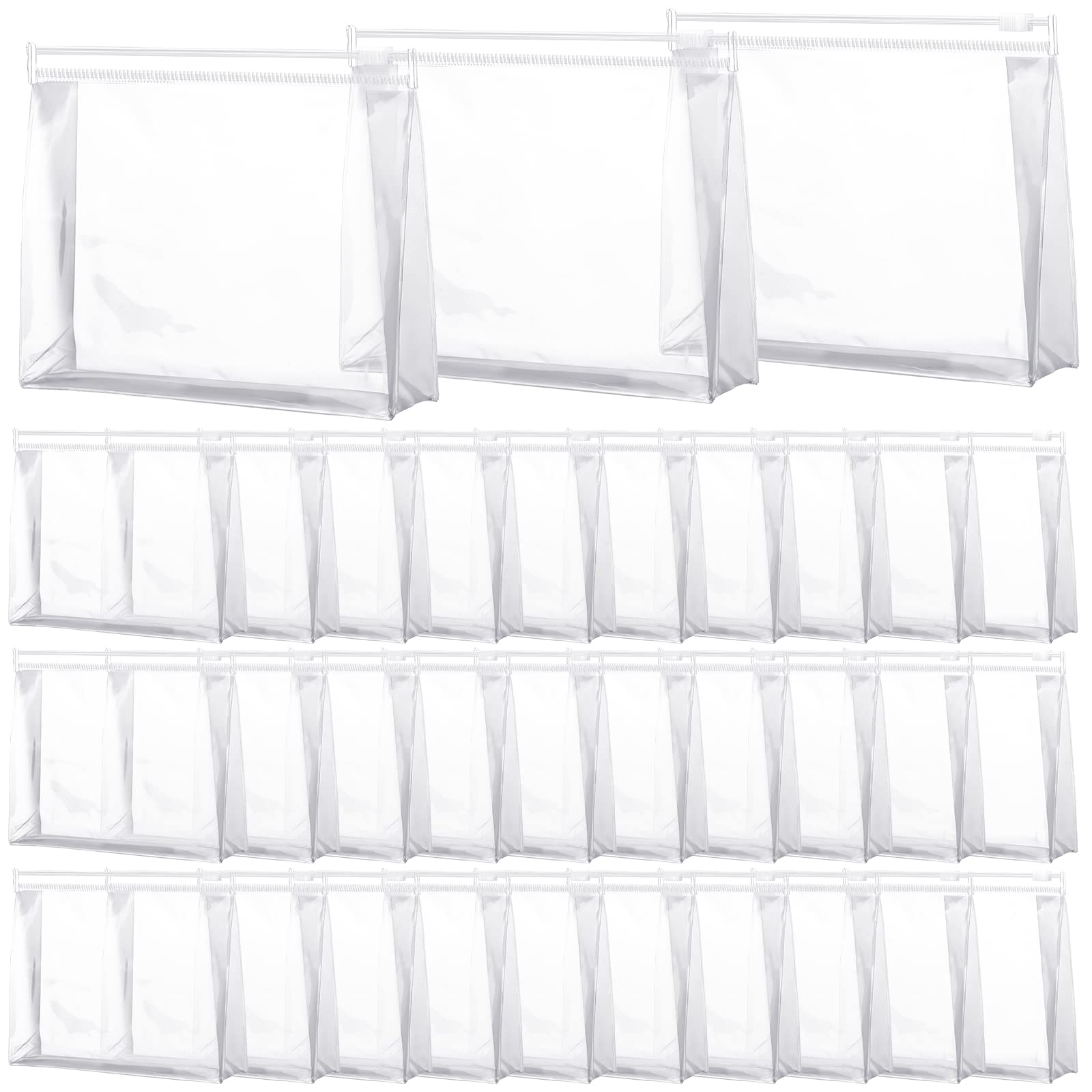 Xuniea front view of clear pouch pack showing neat bulk supply and organization