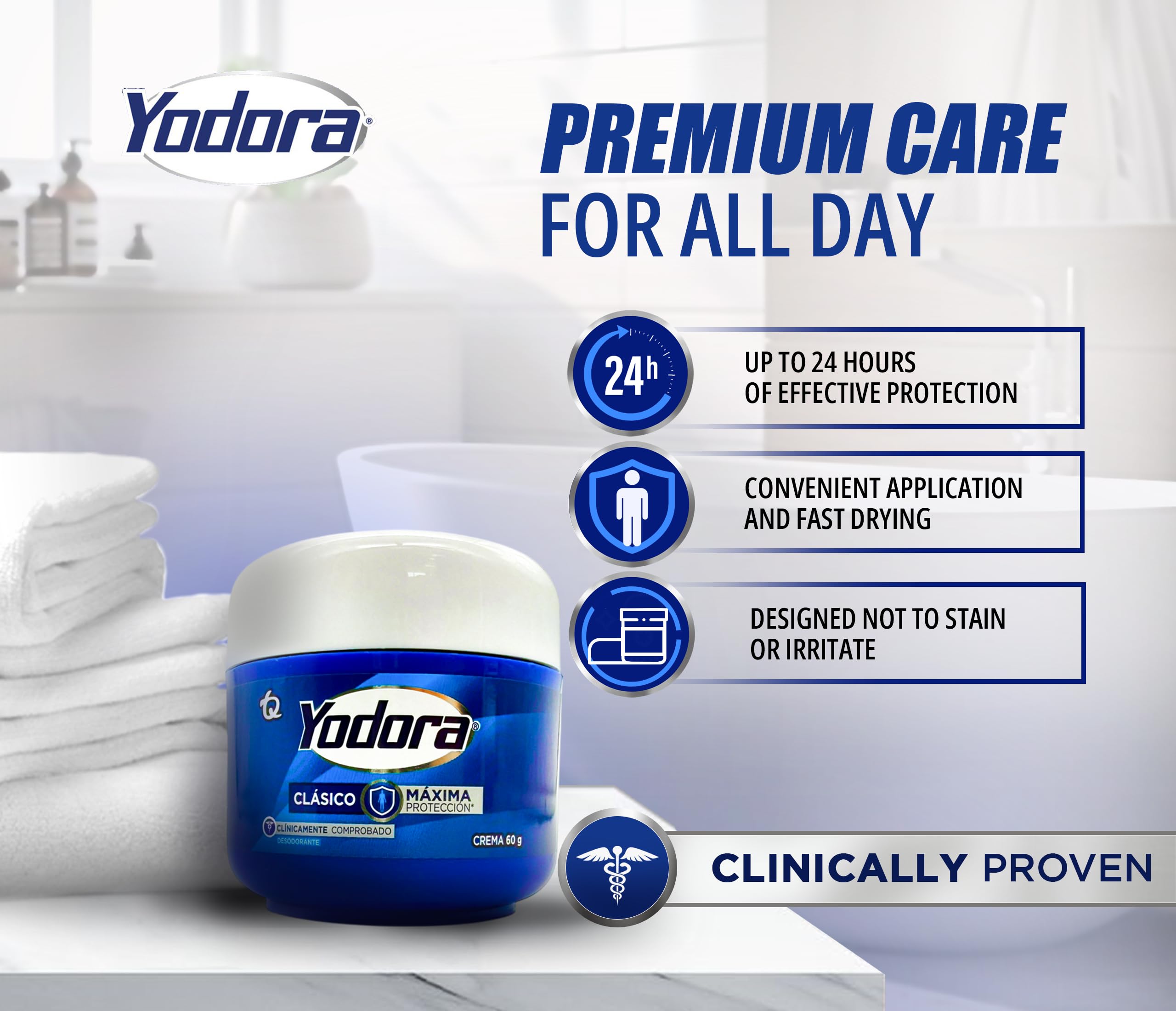 Yahve Yodoraa being applied underarm for quick-dry odor control