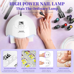 YALSYNY LED lamp curing gel polish demonstrating quick results