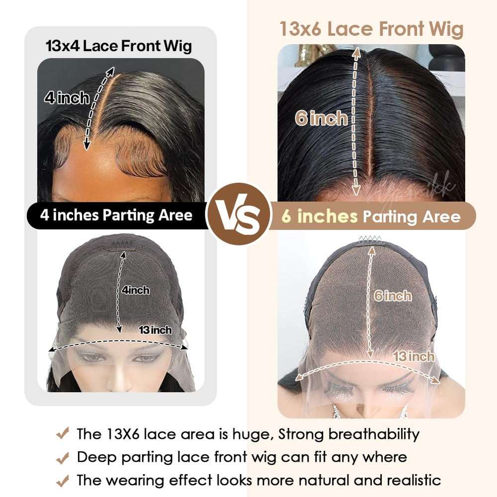 Yamikk length comparison on mannequin for choosing correct wig size