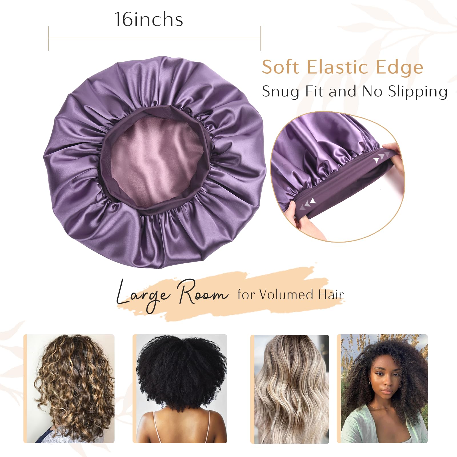 YANIBEST bonnet worn on a pillow showing reduced friction and protected hair