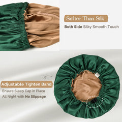 YANIBEST bonnet worn while sleeping demonstrating hair protection benefit: preserves styles overnight