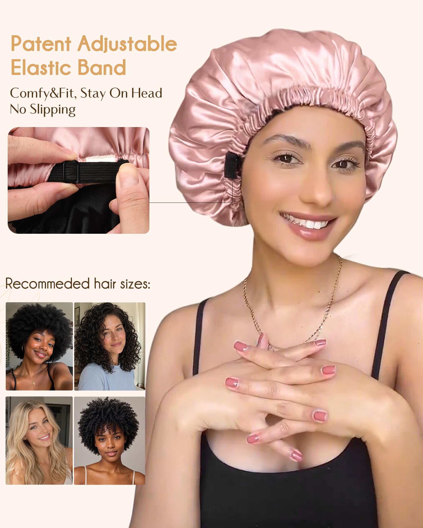 YANIBEST bonnet worn while sleeping illustrating comfort and hair protection