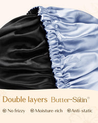 YANIBEST bonnet satin texture close-up showing silky fabric that reduces friction benefit