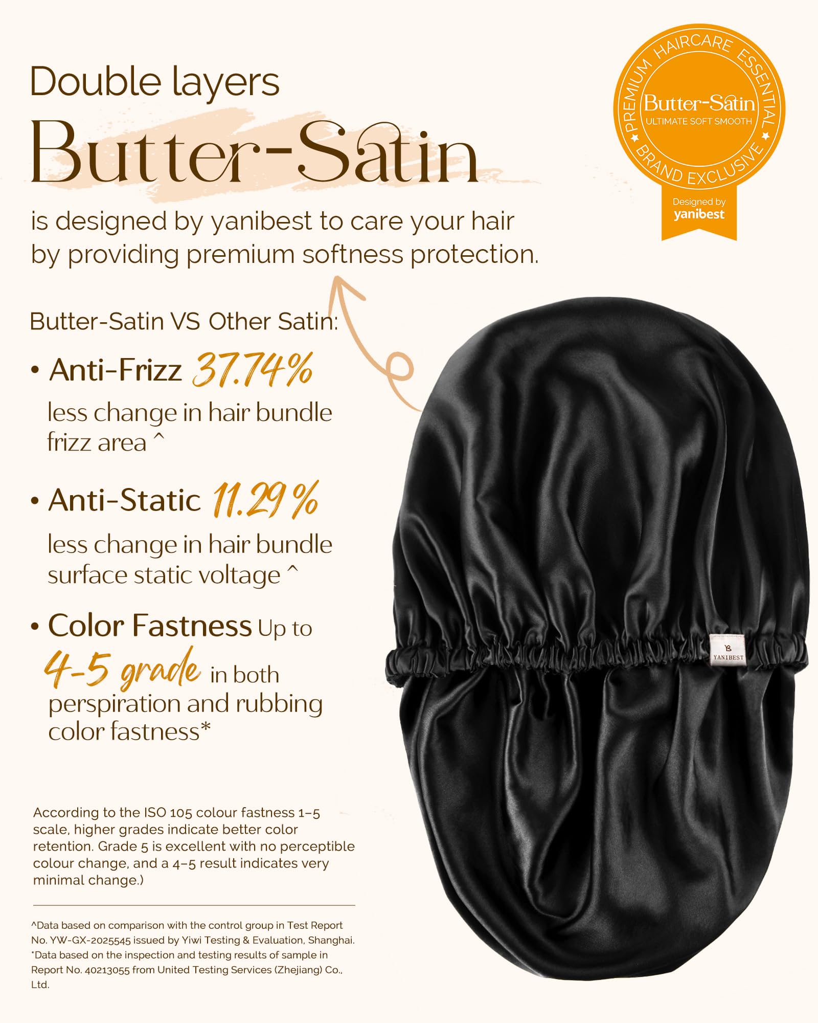 YANIBEST satin fabric close-up showing smooth texture and softness