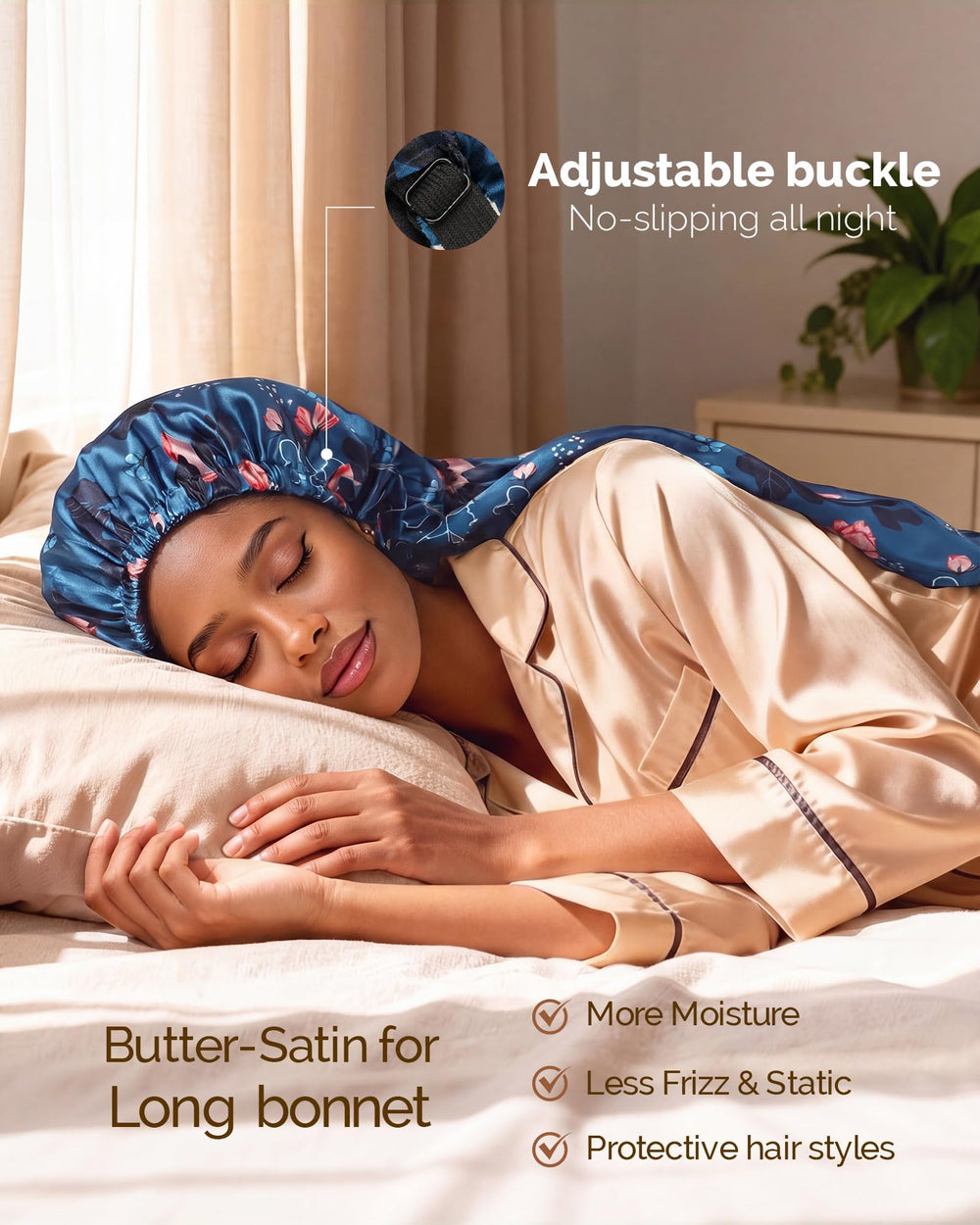 YANIBEST satin texture close-up revealing smooth fabric that reduces friction and frizz