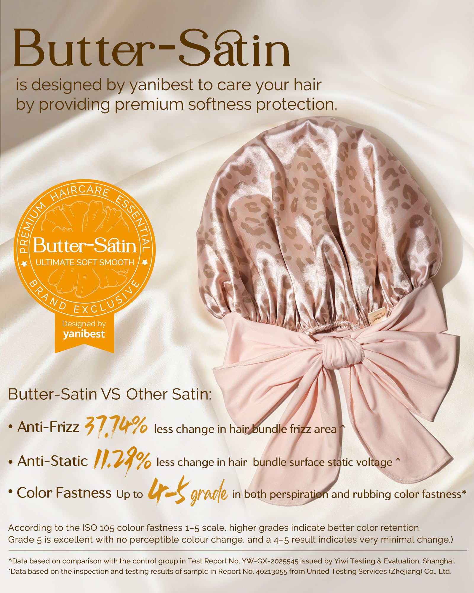 YANIBEST close-up satin texture highlighting smooth, low-friction surface