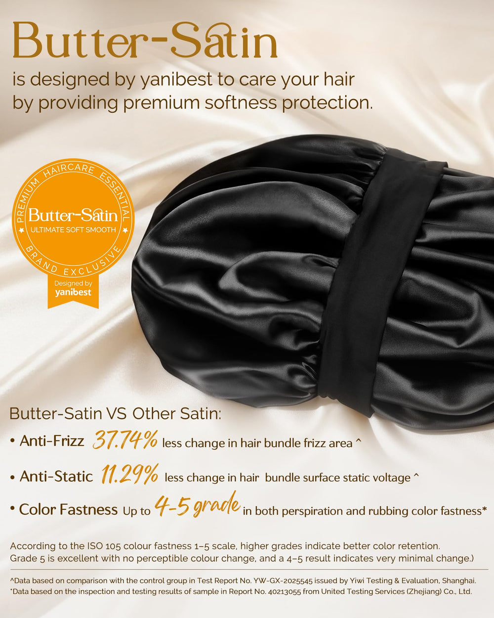 YANIBEST double-layer closeup highlighting soft satin texture and protection benefit