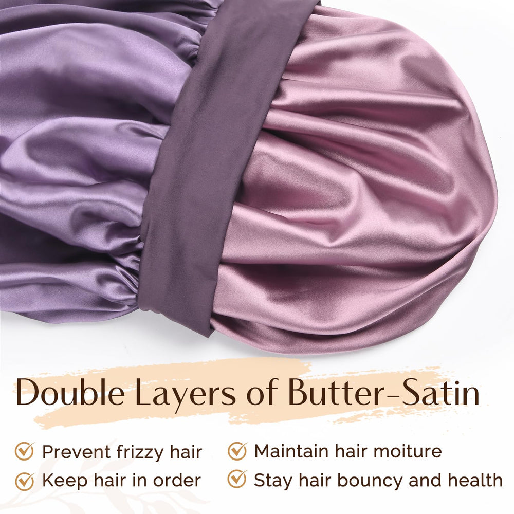 YANIBEST double-layer satin close-up showing soft texture and extra hair protection