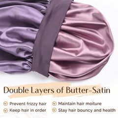 YANIBEST double-layer satin close-up showing soft texture and extra hair protection