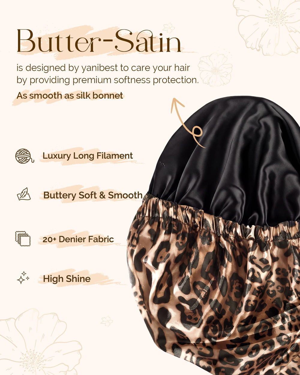 YANIBEST drawstring and elastic detail offering adjustable secure fit benefit