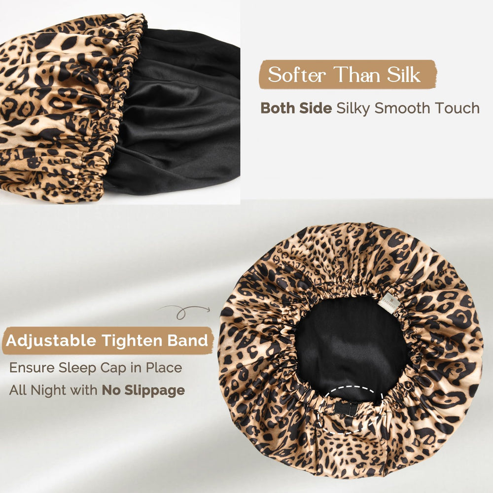 YANIBEST bonnet in use on man with curls reducing friction damage