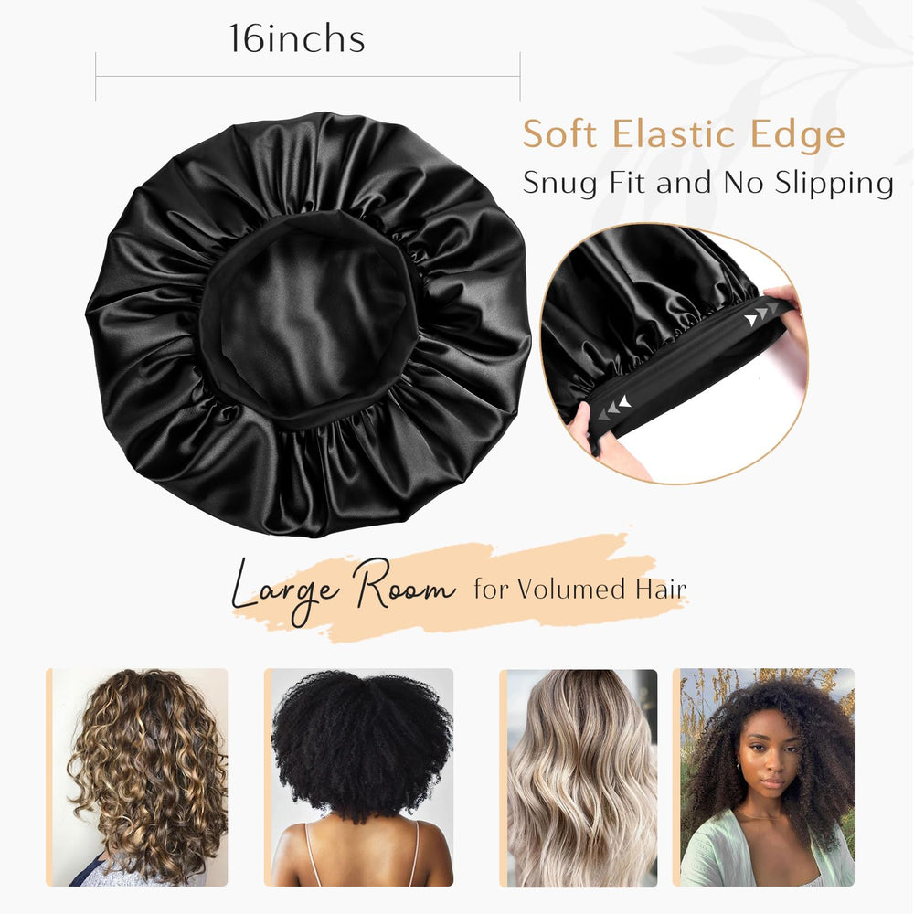 YANIBEST model wearing in bed demonstrating overnight hold and hair-preserving benefit