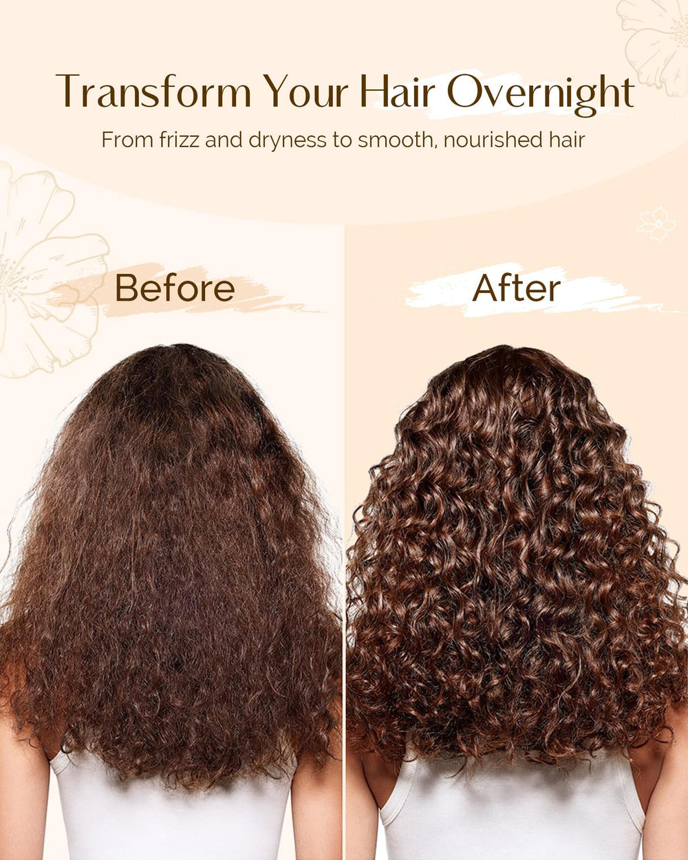 YANIBEST on model with long curly hair preserving curls and preventing frizz