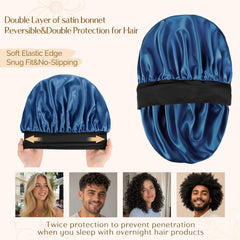 YANIBEST worn by model demonstrating secure fit and preserved hairstyle overnight