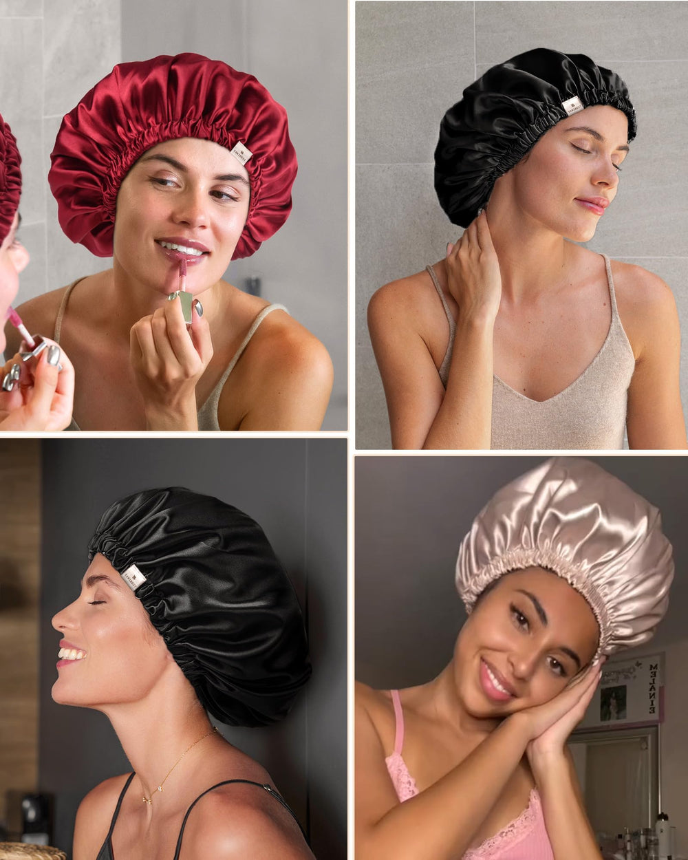 YANIBEST bonnet used during hair care showing style preservation benefit
