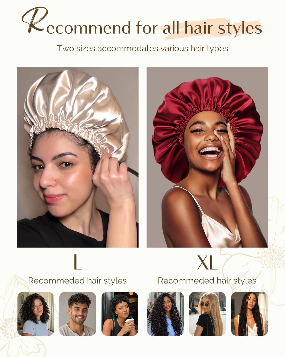 YANIBEST bonnet worn while sleeping demonstrating hair protection and comfort