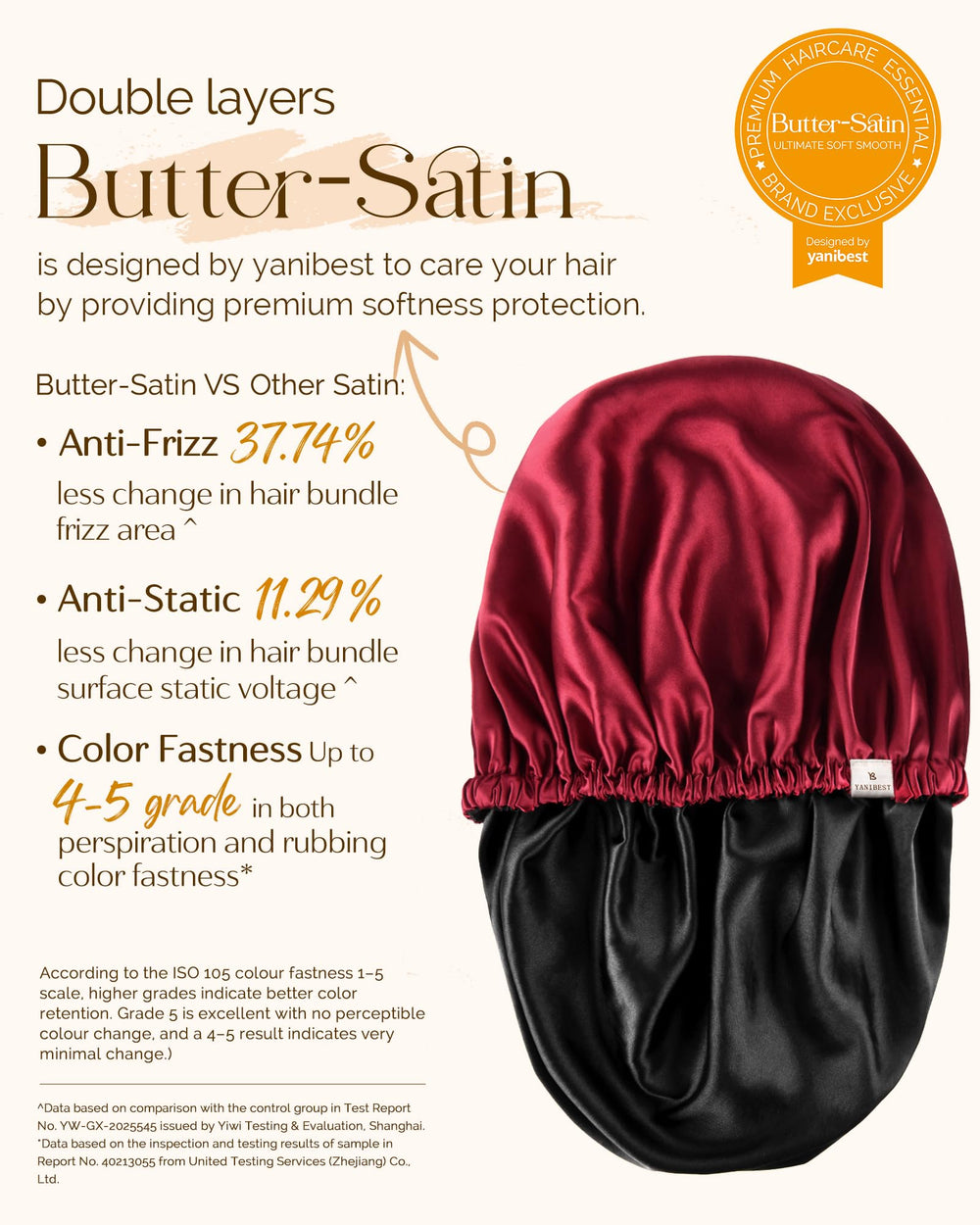YANIBEST bonnet inside satin lining detail preserving hair moisture and shine