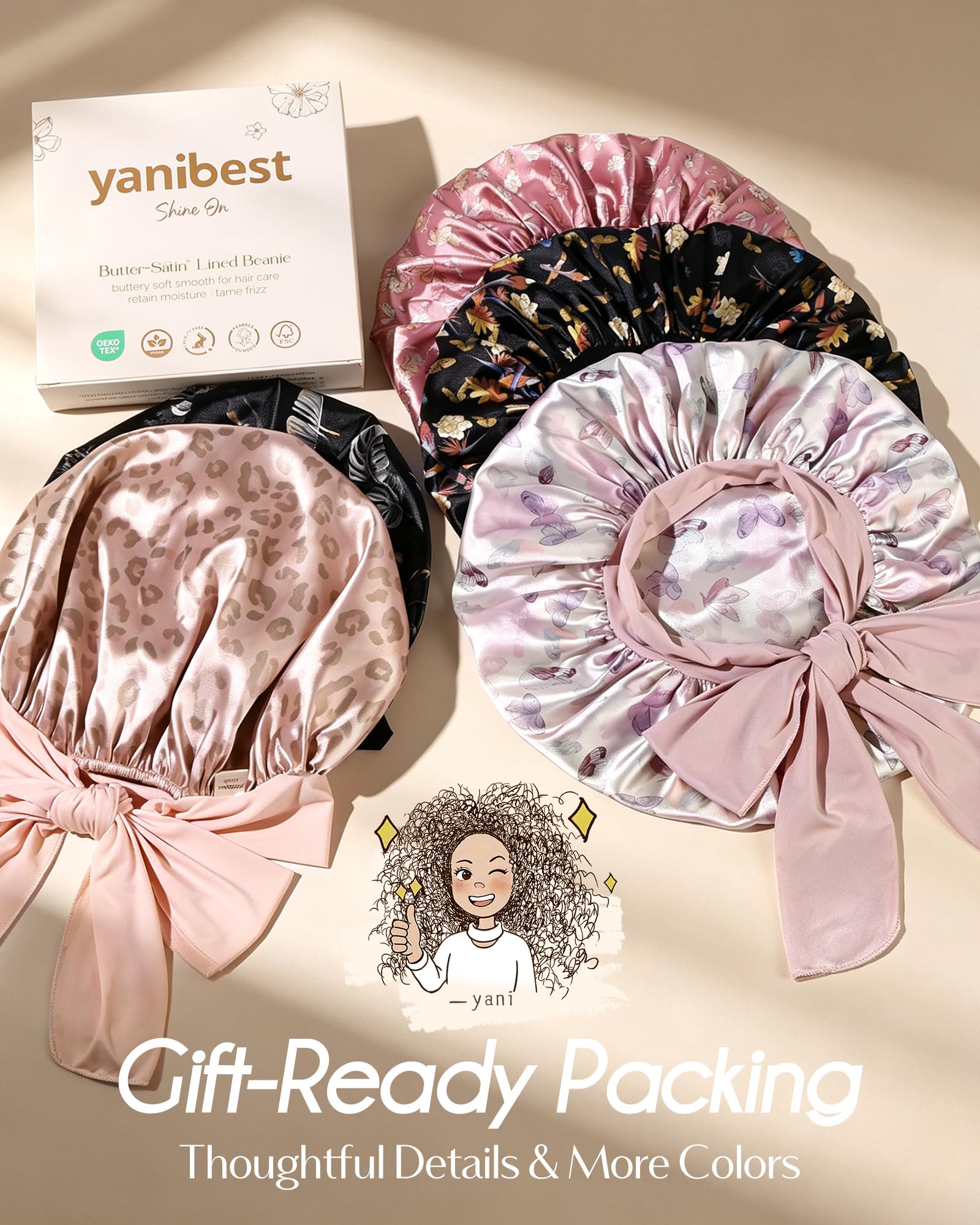 YANIBEST bonnet next to ruler to show generous size and roominess