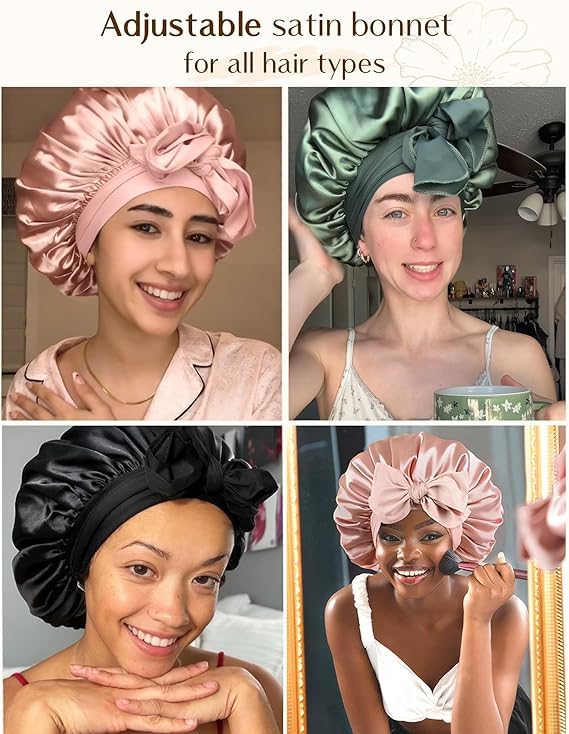 YANIBEST bonnet tied in bow as fashionable protective hair wrap