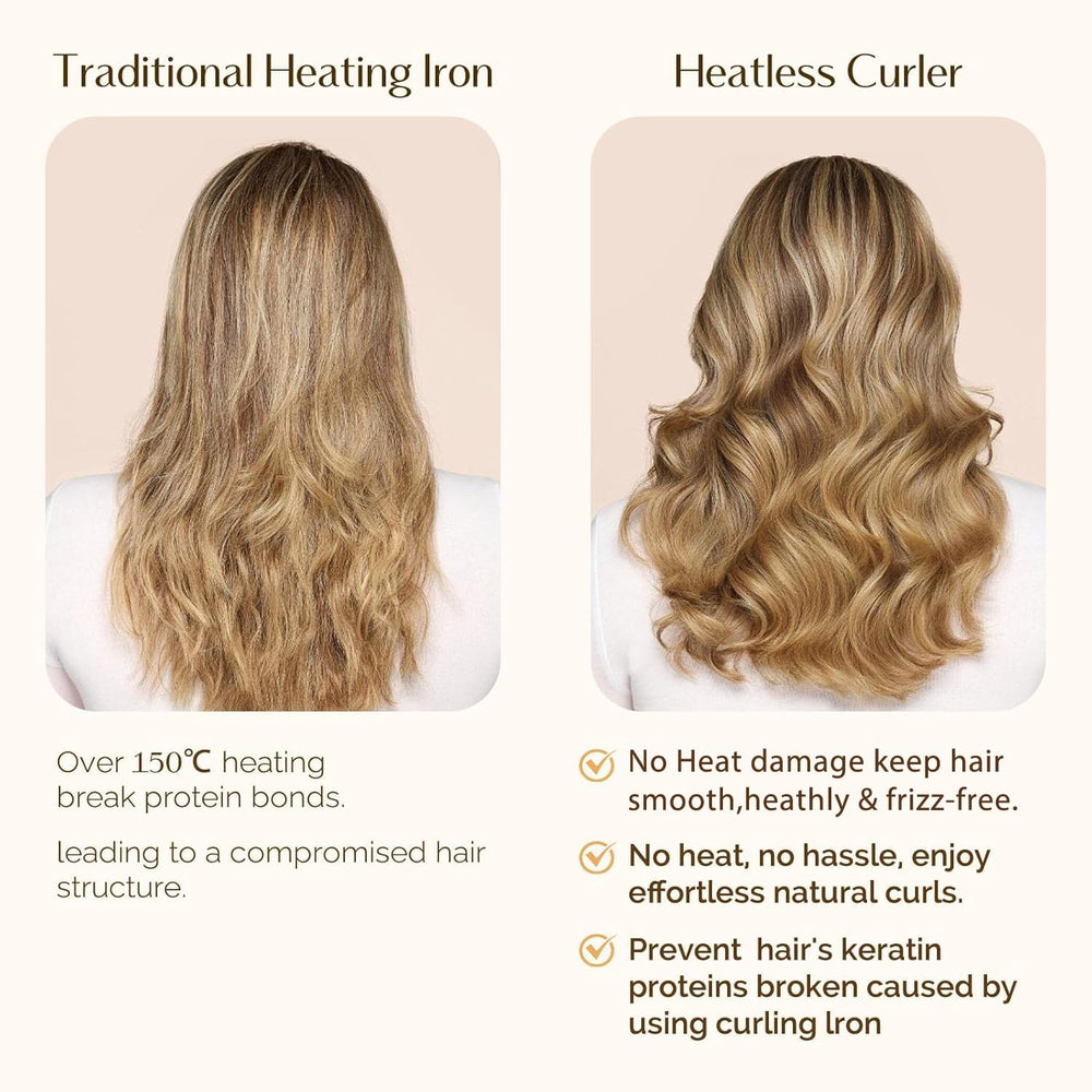 YANIBEST unwrapped curls after use, shows natural heatless waves