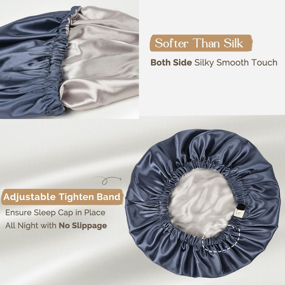YANIBEST woman sleeping wearing bonnet to protect curls overnight
