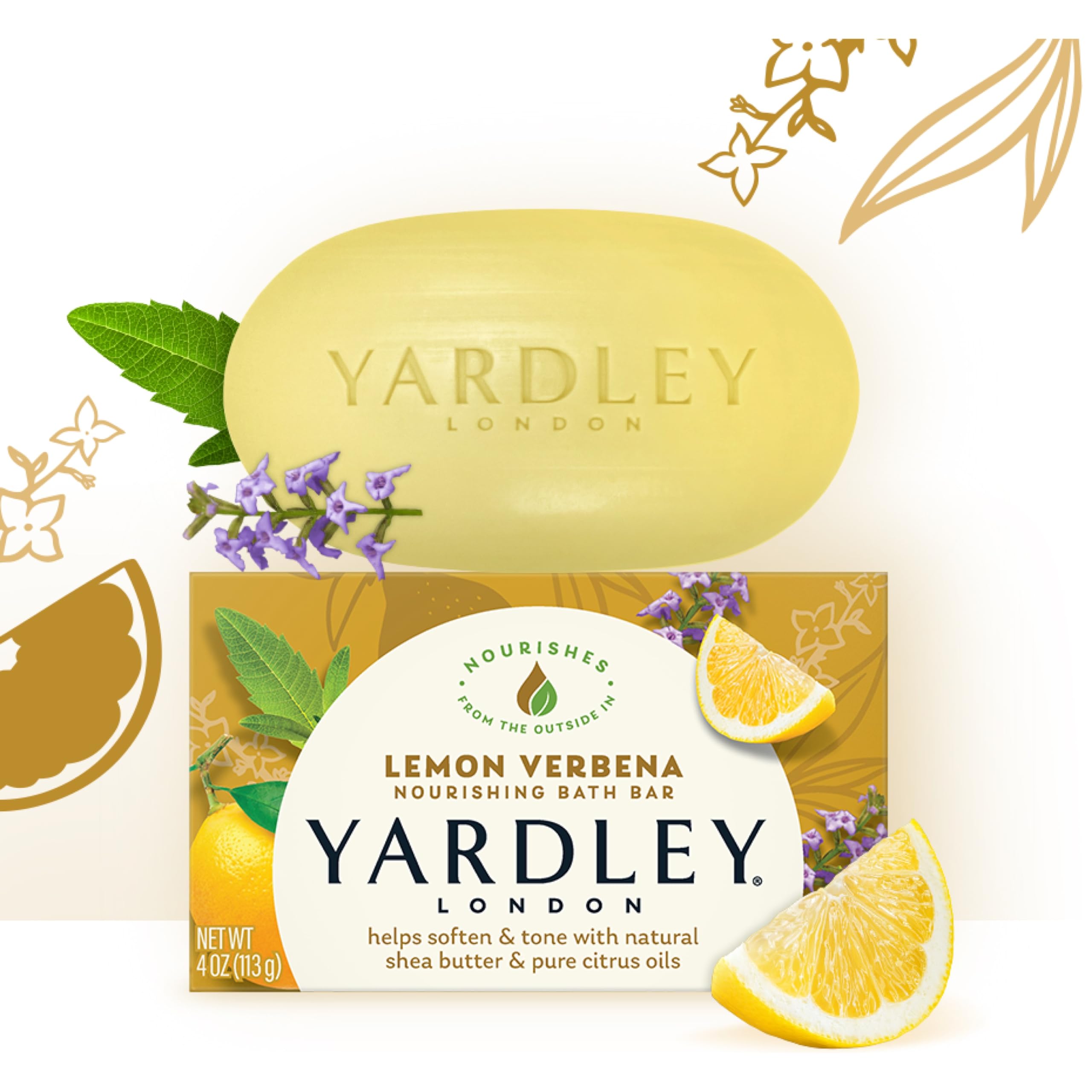 Yardley Lemon Verbena in a bathroom setting adding uplifting scent