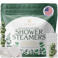 YARELI front packaging showing eucalyptus mint and 12-pack benefit