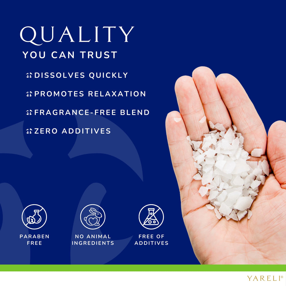 YARELI handful of flakes held by hand showing scale and generous 5 lb supply