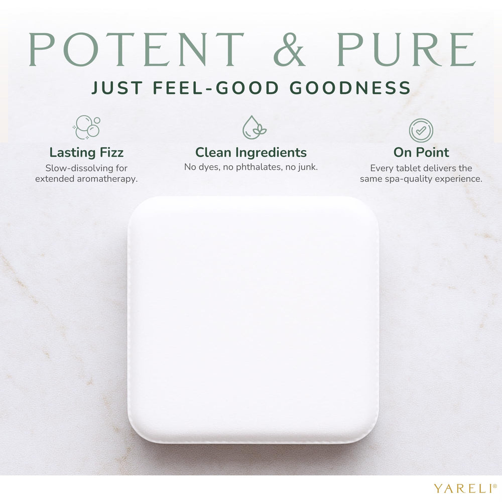YARELI tablet close-up texture highlighting pressed, slow-dissolve quality