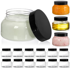 yarlung front pack shot showing 16 clear jars and black lids for organized storage