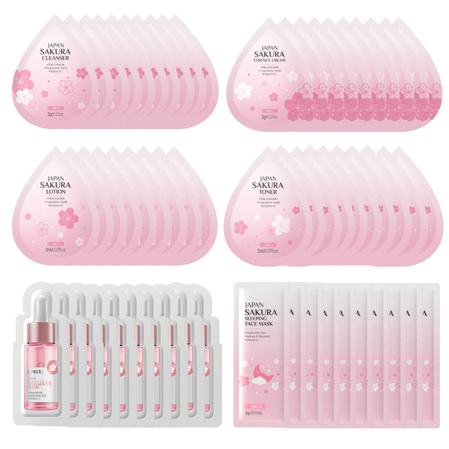 Yasovigi front packaging showing complete 60-piece travel kit benefits portable routine