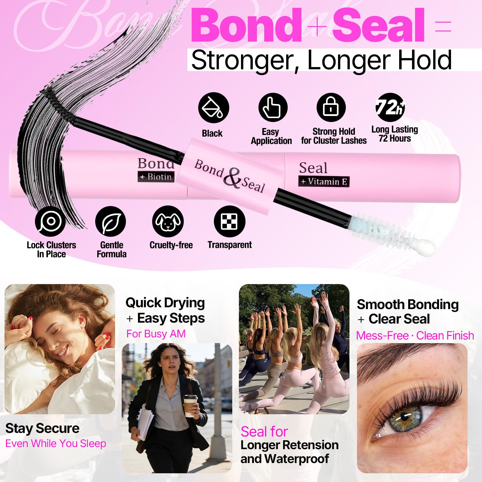 Yawamica application demonstration on model indicating quick DIY lash results