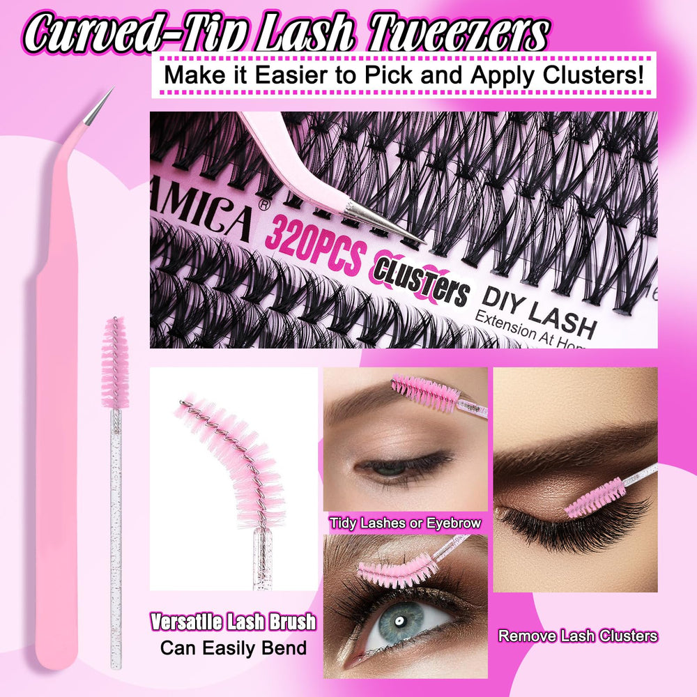 Yawamica lashes applied on model showing natural lifted look