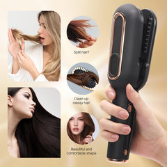 yaxiuuy close-up of guarded blade highlighting precise split end targeting and safety