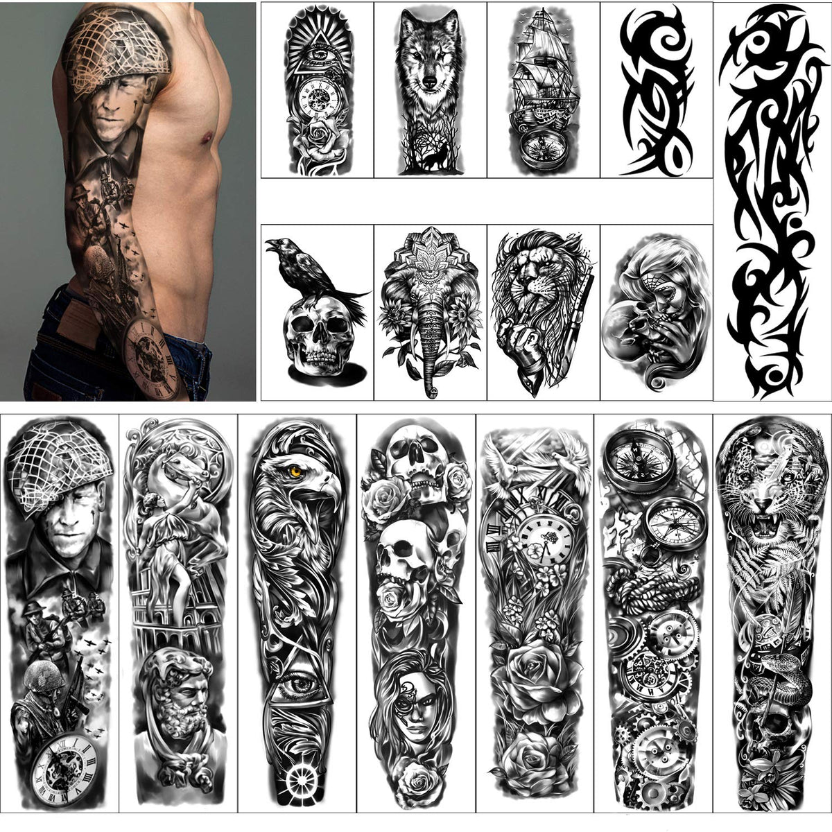 yazhiji front packaging showing 16 extra-large tattoo sheets and clear benefits