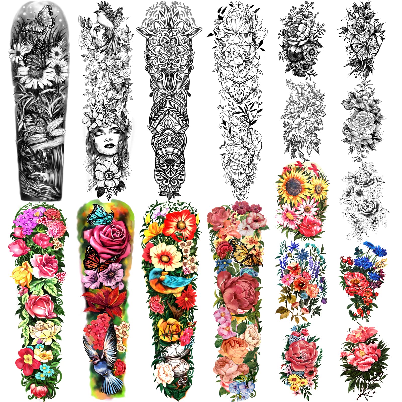 Yazhiji full-arm sleeve front view showing large coverage and realistic look