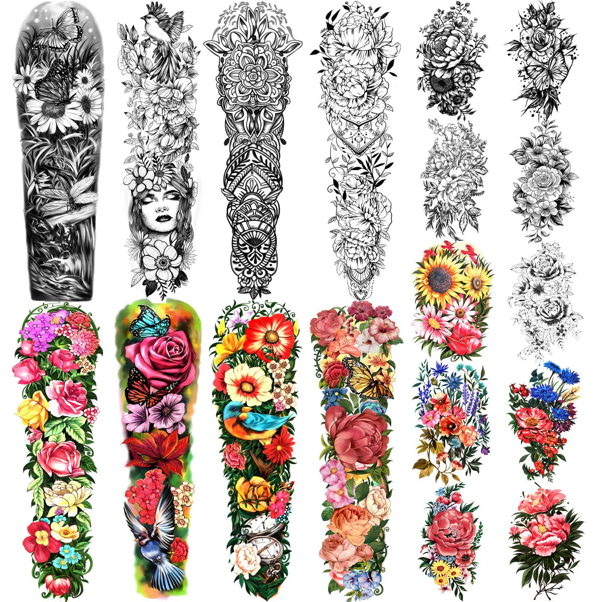 Yazhiji full-arm sleeve front view showing large coverage and realistic look