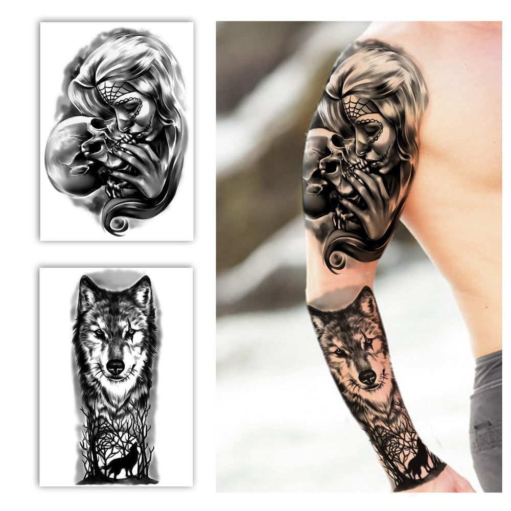yazhiji model wearing a festival sleeve tattoo demonstrating bold style