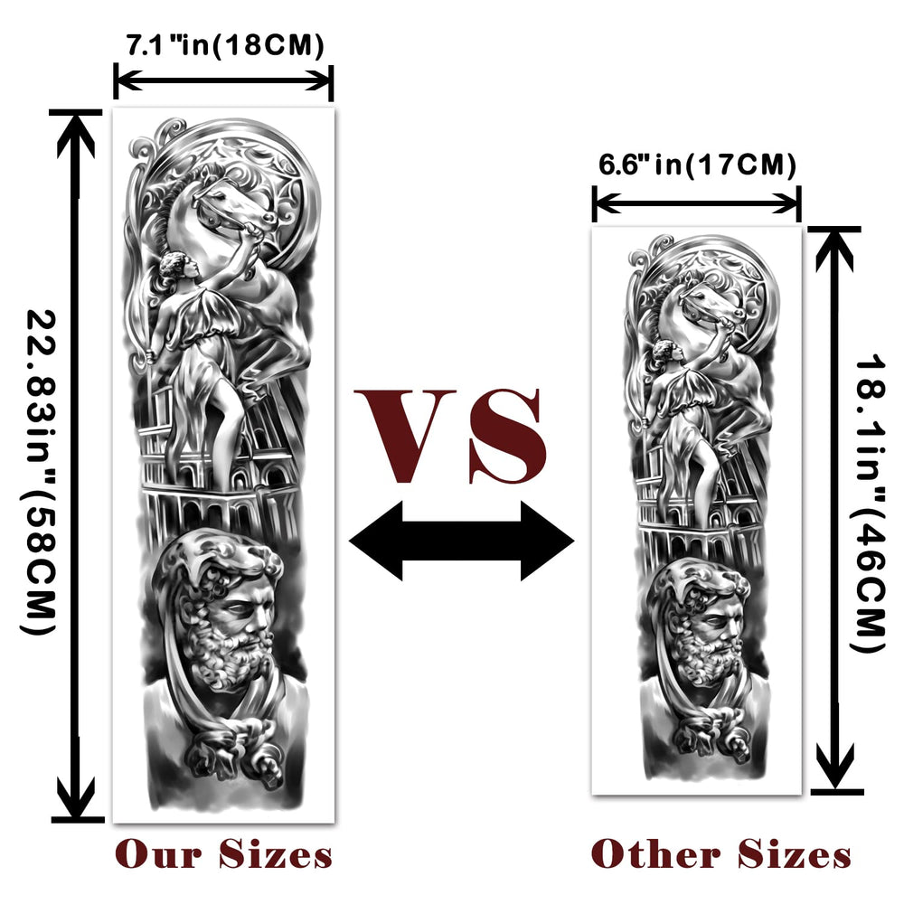 yazhiji tattoo sheet beside ruler showing 22.83"x7.1" size for full coverage